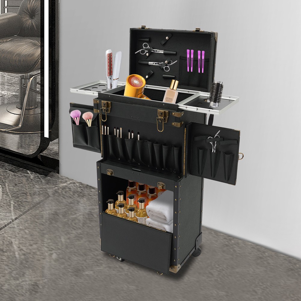 Professional Rolling Makeup Train Case Makeup Storage Organizer Cosmetic Trolley