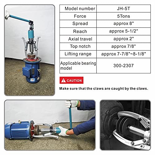 5 Ton Hydraulic Gear Puller Wheel Bearing Pulling Separator 3 in 1 5T Overall
