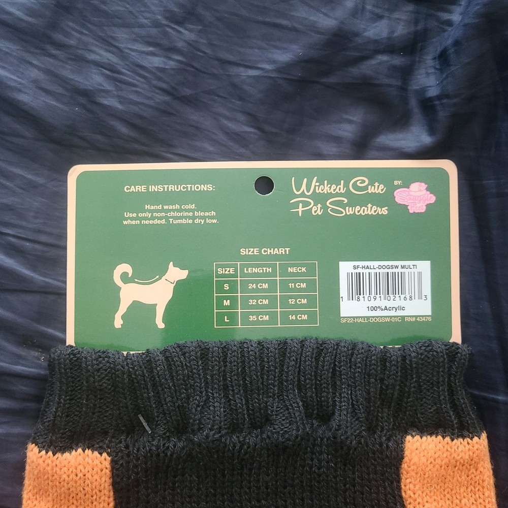 Wicked cute pet sweaters Jack lantern size medium