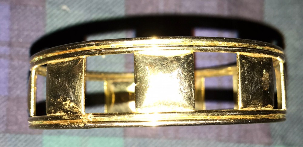 Vtg Unbranded Brass Bangle Bracelet