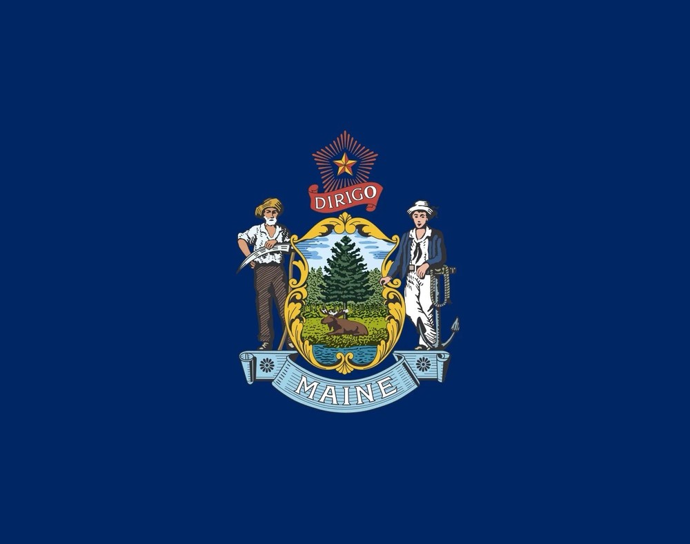 3x5 Polyester Maine State Flag With Metal Grommets