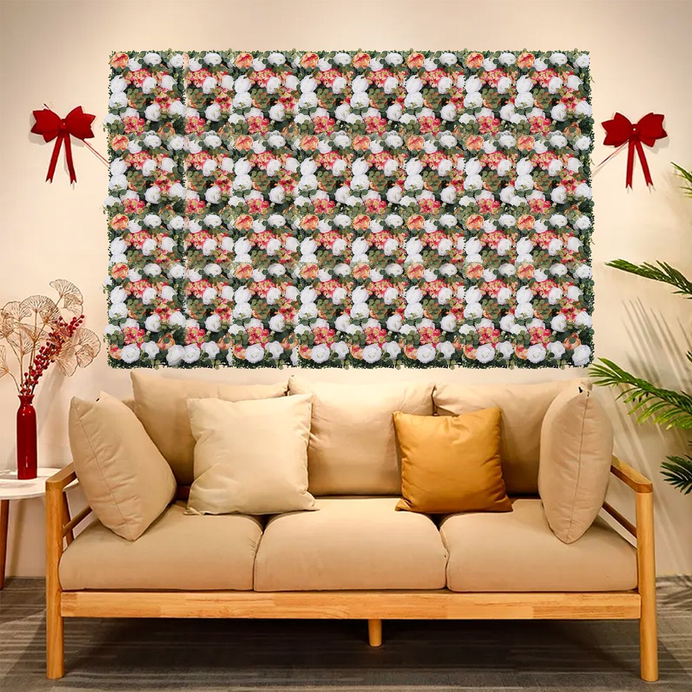 6Pcs Artificial Flower Wall Panel Flower Panel Wedding Floral Prop Wall Panel