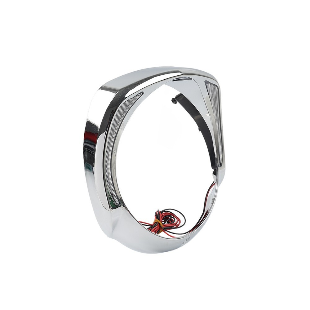LED Headlight Bezel Visor Trim Ring For Harley Touring 2014+