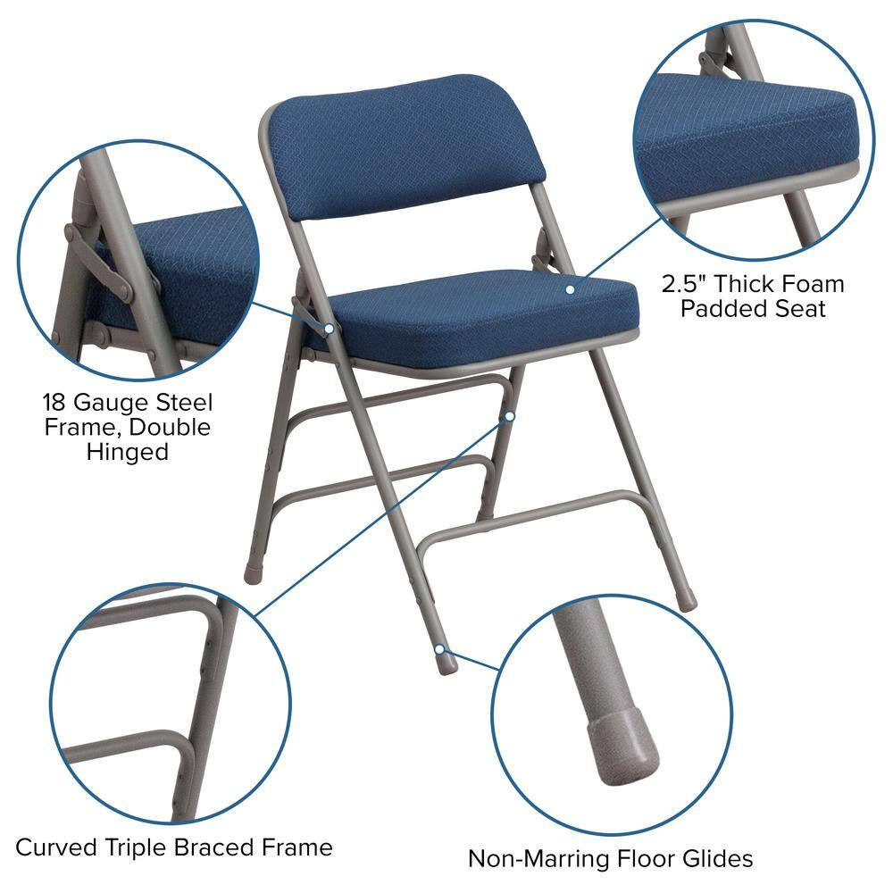 Navy Metal Folding Chair (4-Pack)