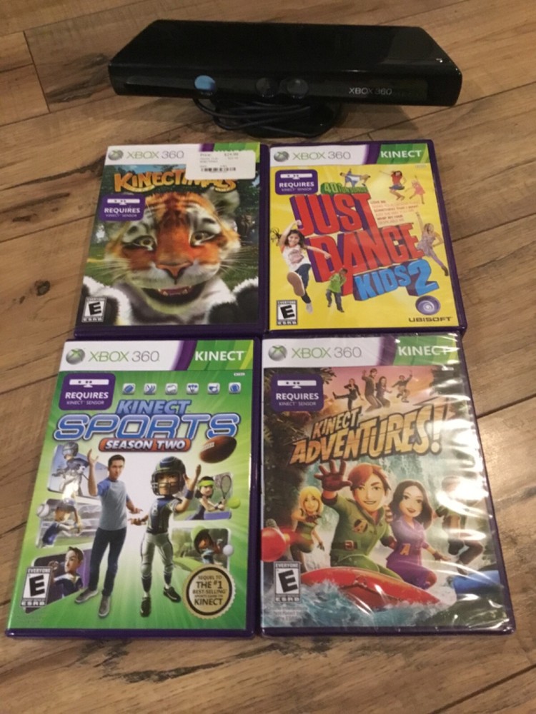Kinect Xbox 360 Sensor with Kinect Just Dance 4 Game BUNDLE UNTESTED