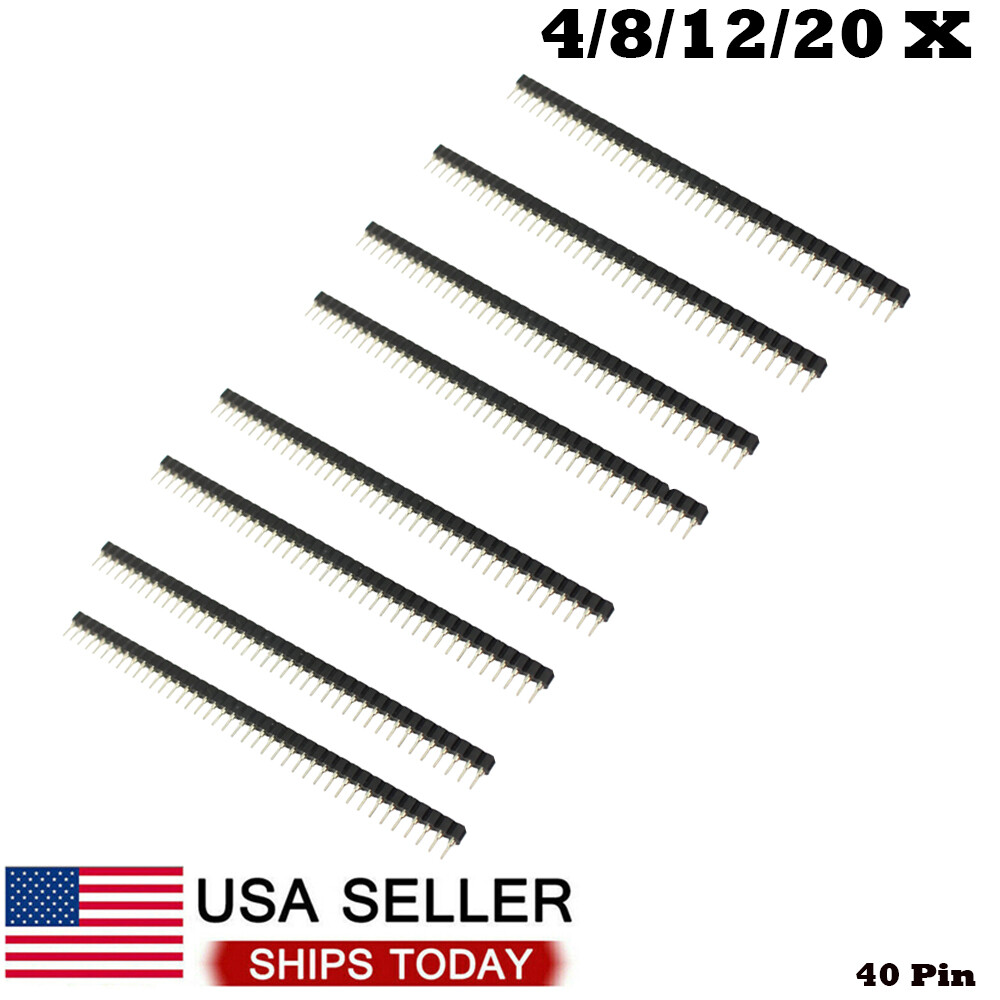 Strip Tin PCB Female IC Breakable 40pin Single Row Round Header Socket 4/8/12/20