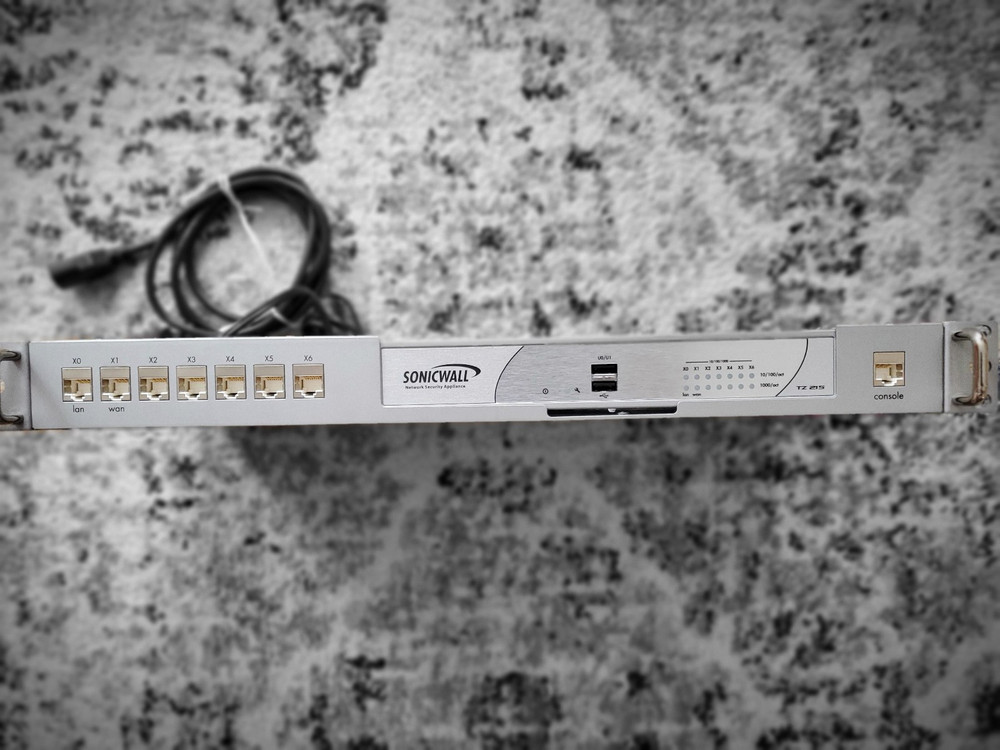 Sonicwall TZ 215 Network Security Appliance Firewall with Rack Mount.