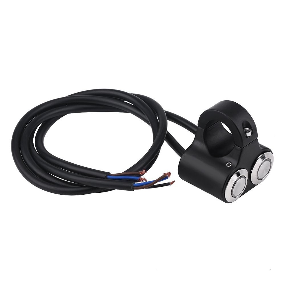 Universal 7/8 Inch 22mm Motorcycle Handlebar Switch Black Push Button Manual