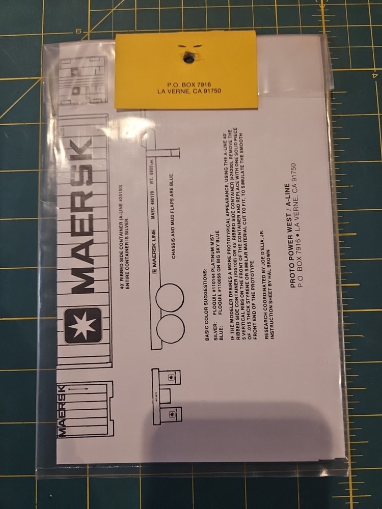 HO SCALE, A-LINE 25803, MAERSK CONTAINER DECALS