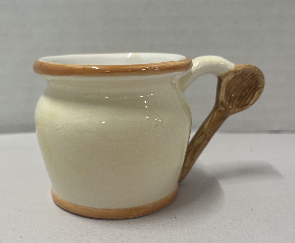 Houston Harvest Ceramic Tea Cup With Spoon For Handle 2.25" Tall