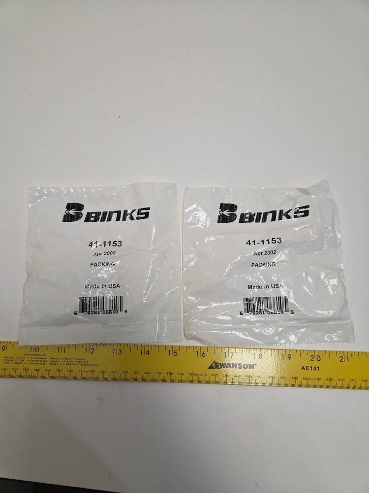 Binks 41-1153 Packing Lot Of 2