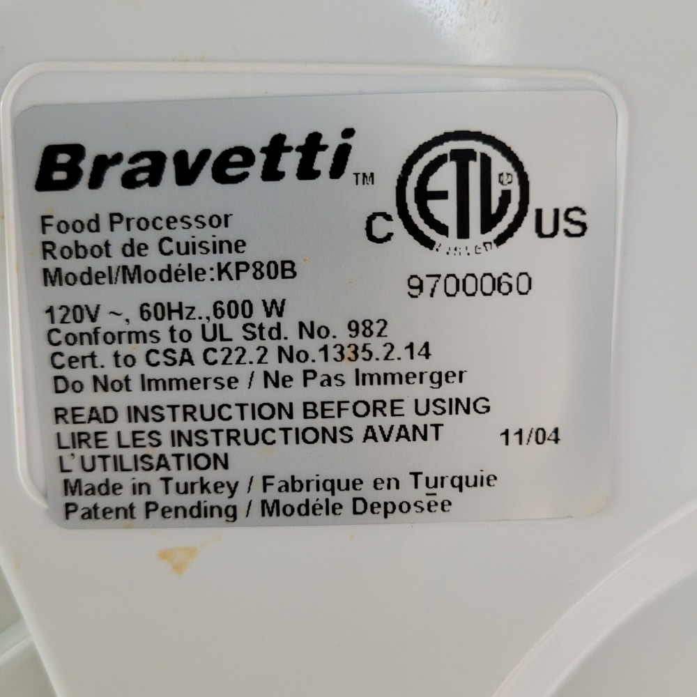 Bravetti Food Processor Replacement Part Main Original Spatula KP80B Plastic