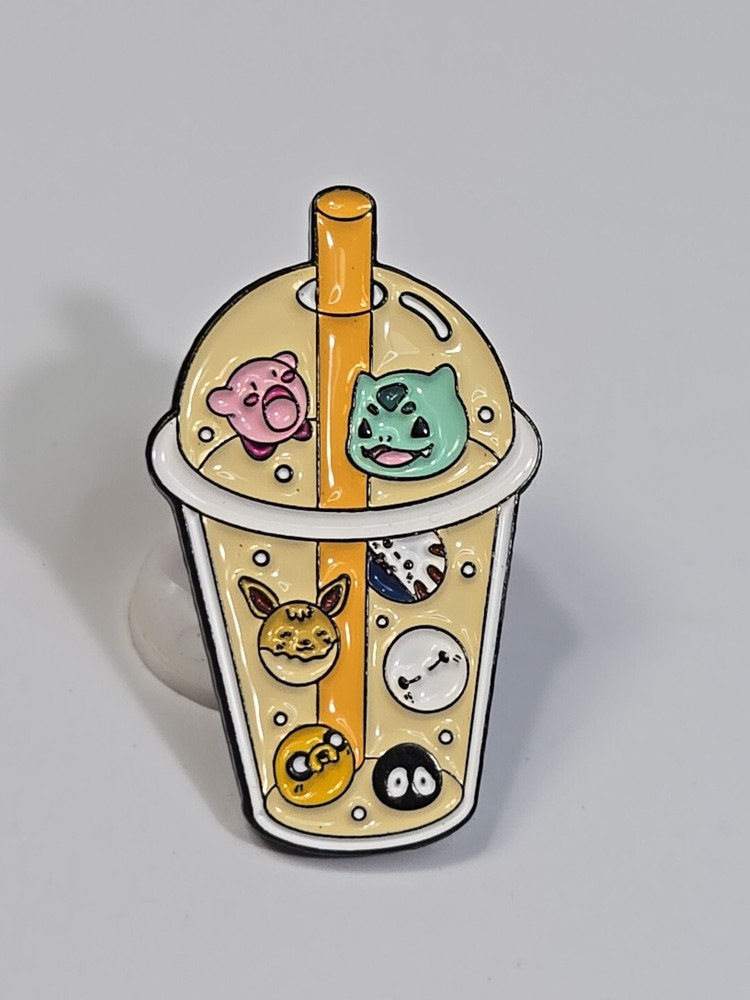 Boba Tea With Pokemon Lapel Pin