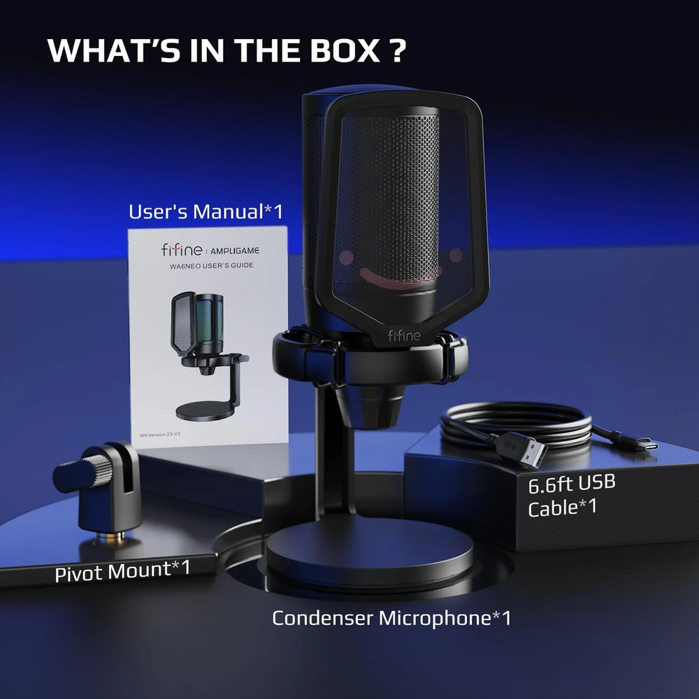 Gaming Streaming USB Condenser Microphone Computer, Console, PS5 Plug-and-Play