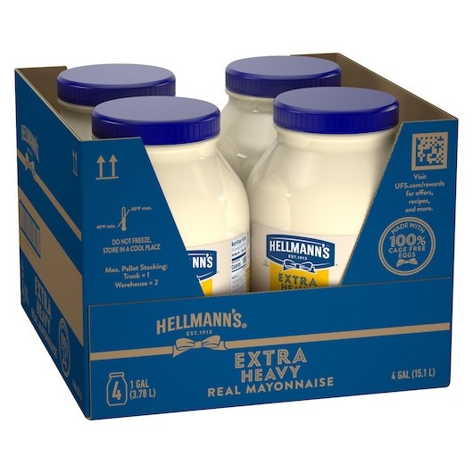 Hellmanns Extra Heavy Mayonnaise, 1 Gallon, 4 Per Case