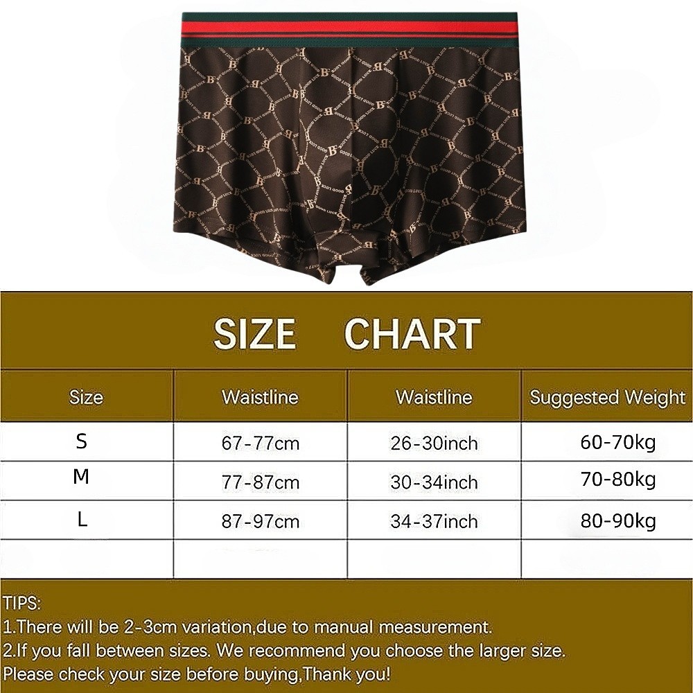 4 Pack Men's Underwear Soft Boxer Briefs Breathable Comfortable Trunks