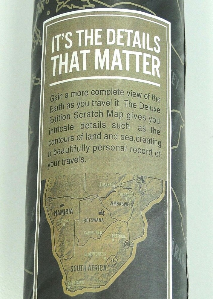 SCRATCH OFF WORLD MAP Deluxe EDITION Mat finish