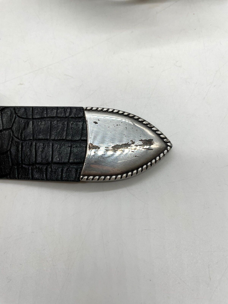 B-low black crocodile leather belt Size Medium