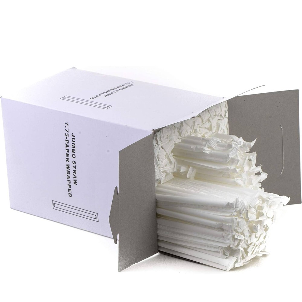 500 Pack - Flexible Plastic Drinking Straws | Individually Wrapped 7.75 inches