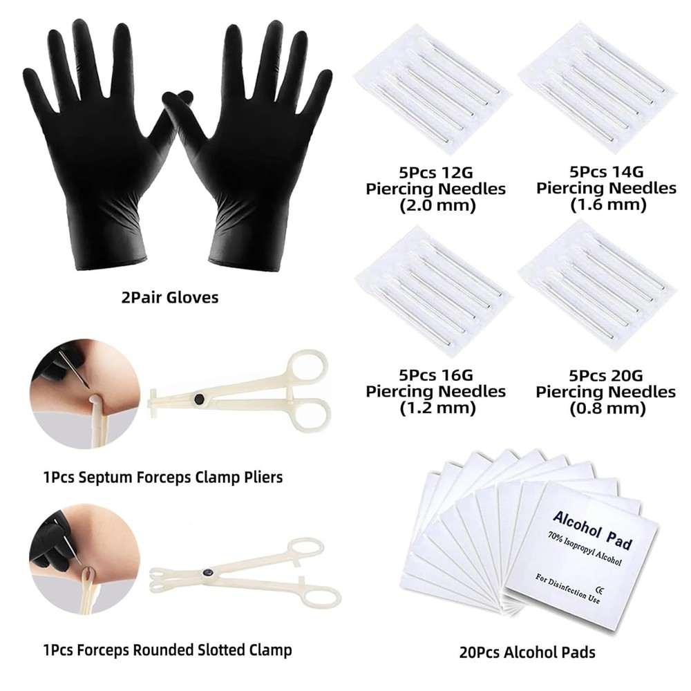 154PCS Professional Piercing Kit, EO Sterilized, Wholesale