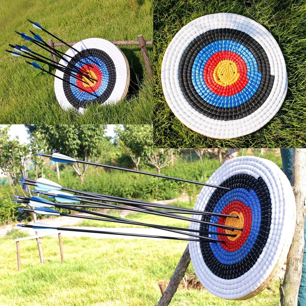 Handmade Solid Straw Round Archery Target Bow for Traditional Shooting