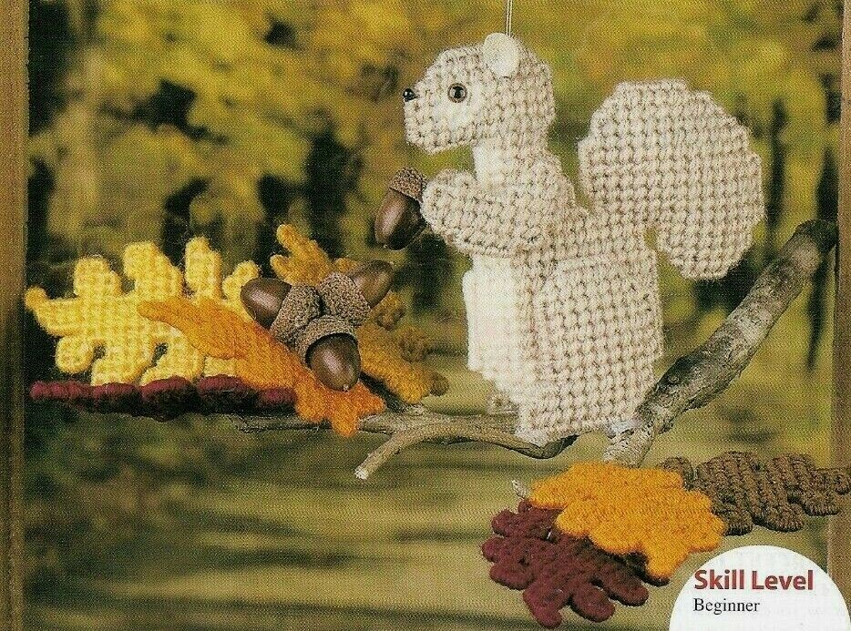 SQUIRREL'S HARVEST HOME DECOR PLASTIC CANVAS PATTERN INSTRUCTIONS