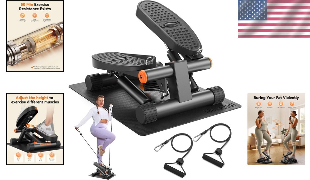 Portable Stepper with Resistance Bands-