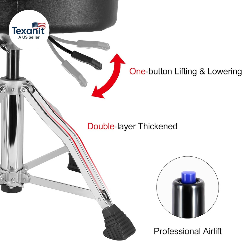 Hydraulic Drum Throne Height Adjustable Drum Throne Heavy Duty Drum Thrones Seat