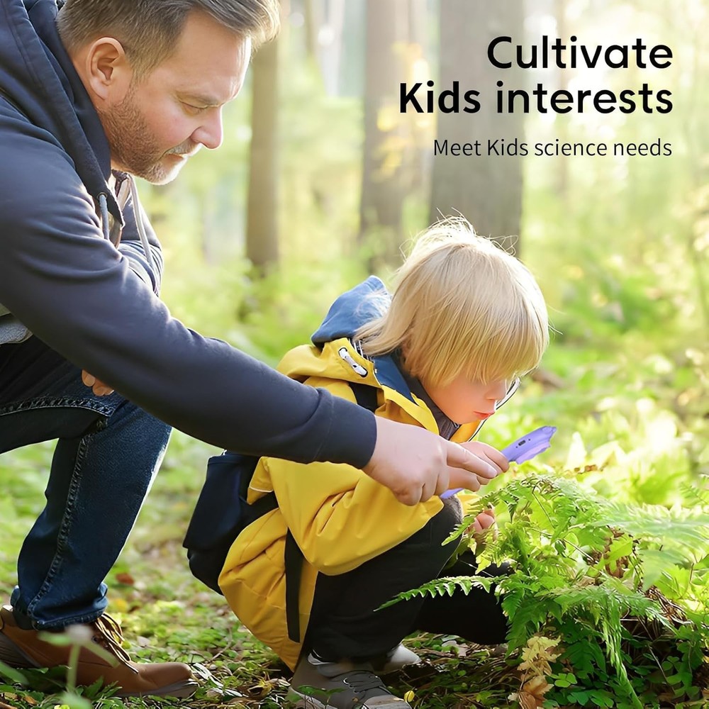 Portable Educational Microscope - 500X Magnification for Young Explorers, Purple