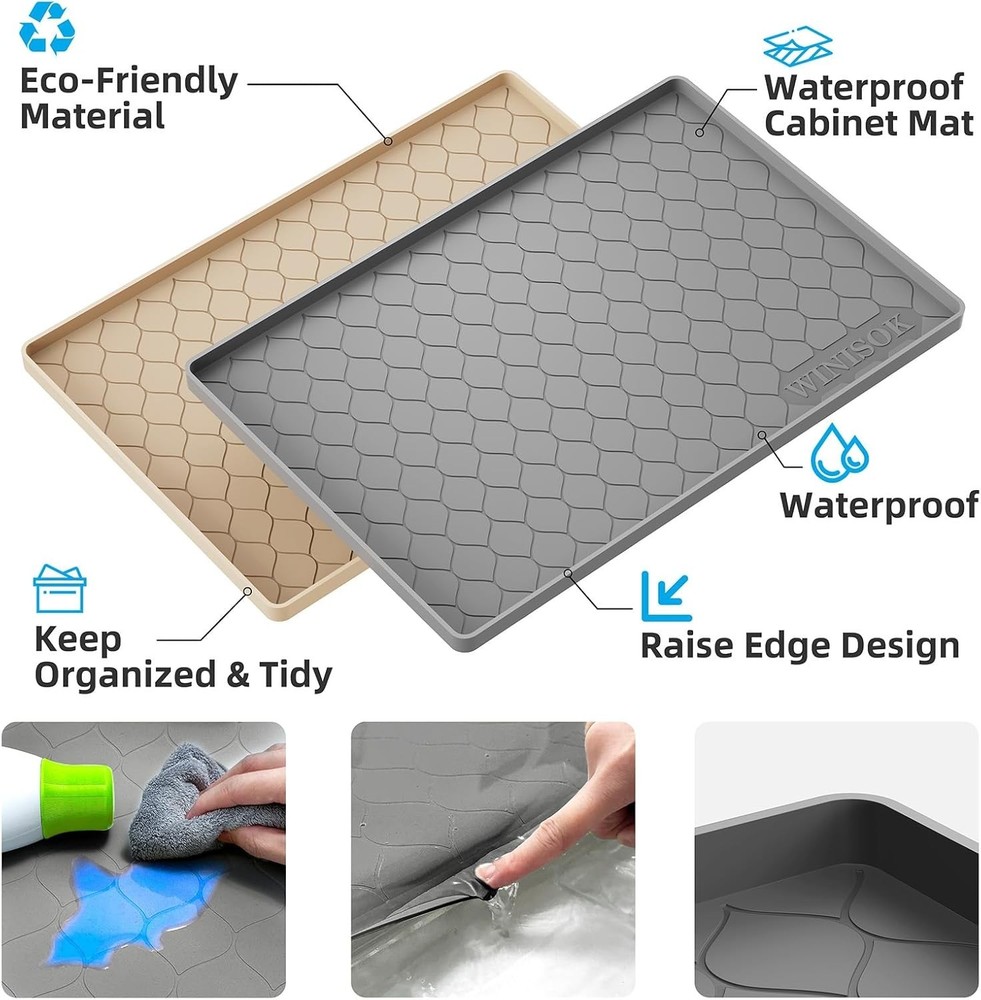 Versatile 34" x 22" Silicone Under Sink Protector - Clean & Worry-Free Solutions