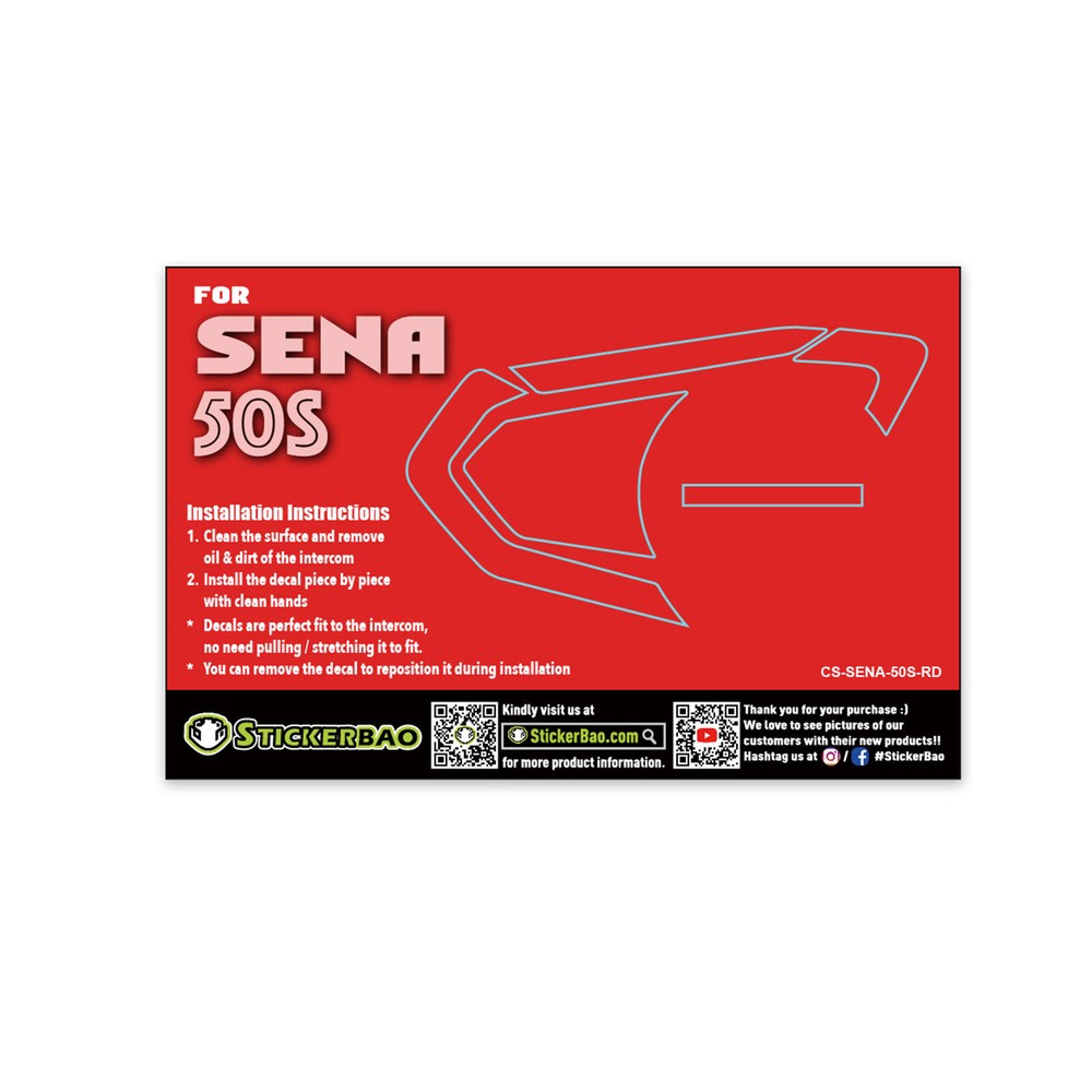 Red Device Surface Sticker For SENA 50S Intercom x1