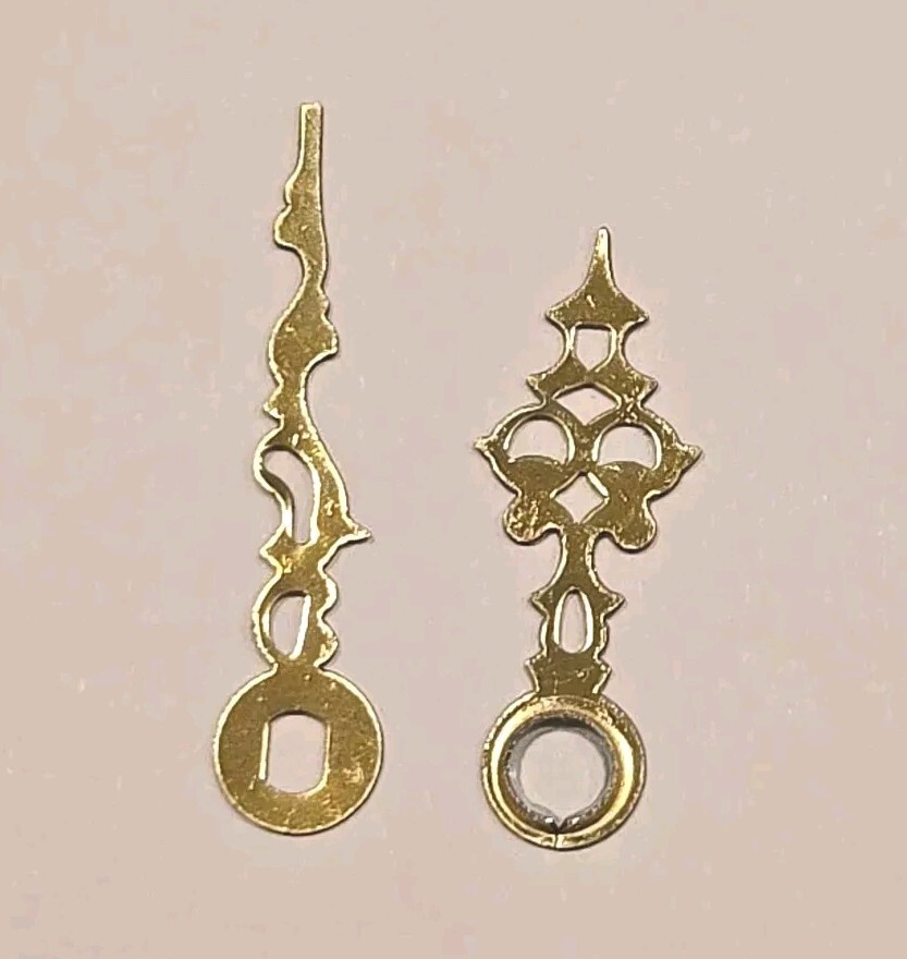 New 1-3/8" Serpentine Pattern  Brass/Gold Clock Hands - DIY - Single Set