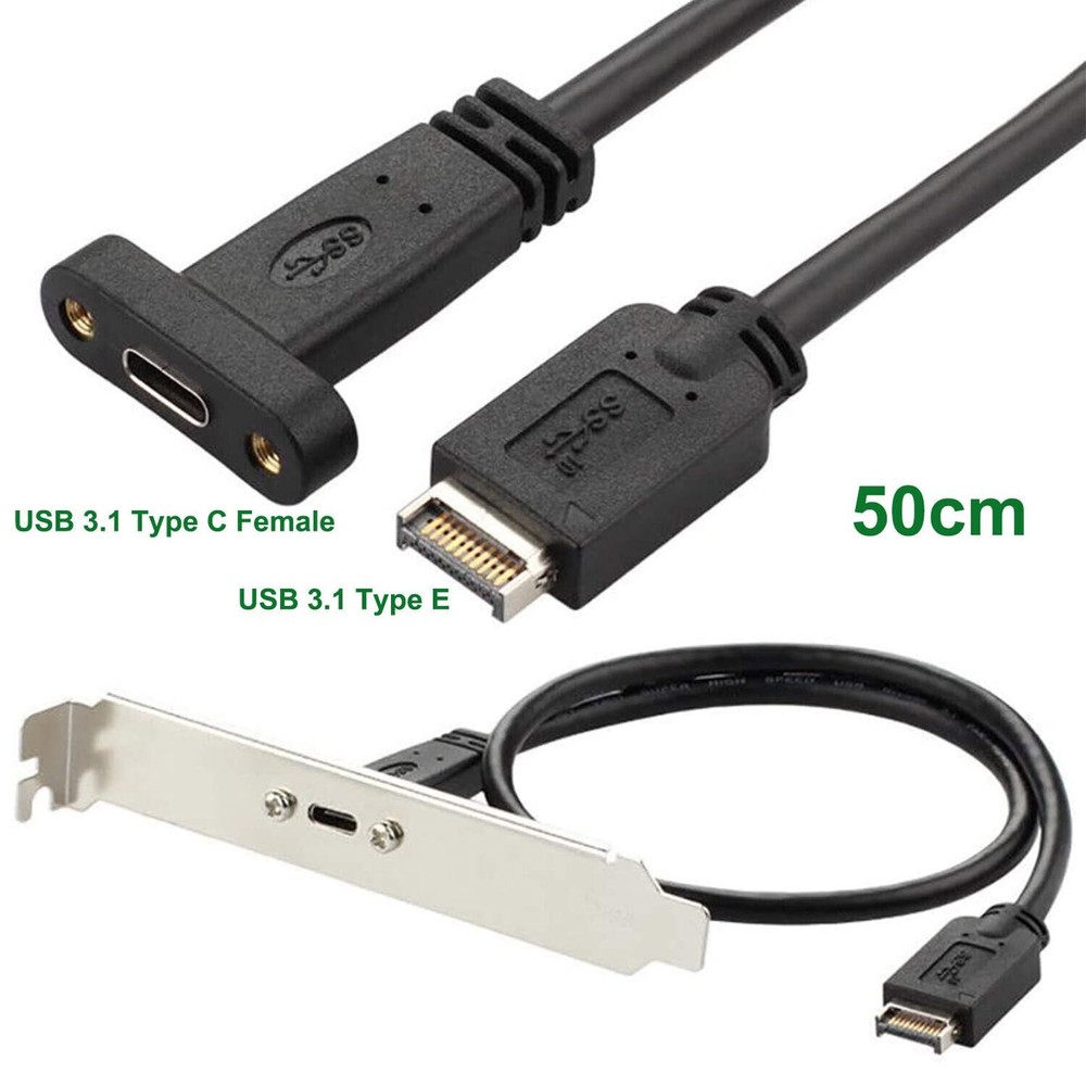 USB 3.1 Type E PCI-E to Type C Female Gen 2 Extension Cord Cable With Bracket
