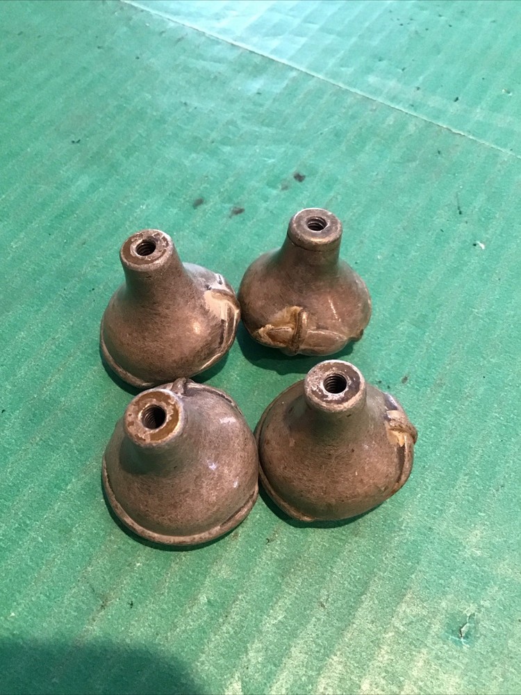 (4) Vintage Rare Keeler Brass LEAF CABINET KNOB PULL Solid (matches 45966 pull)