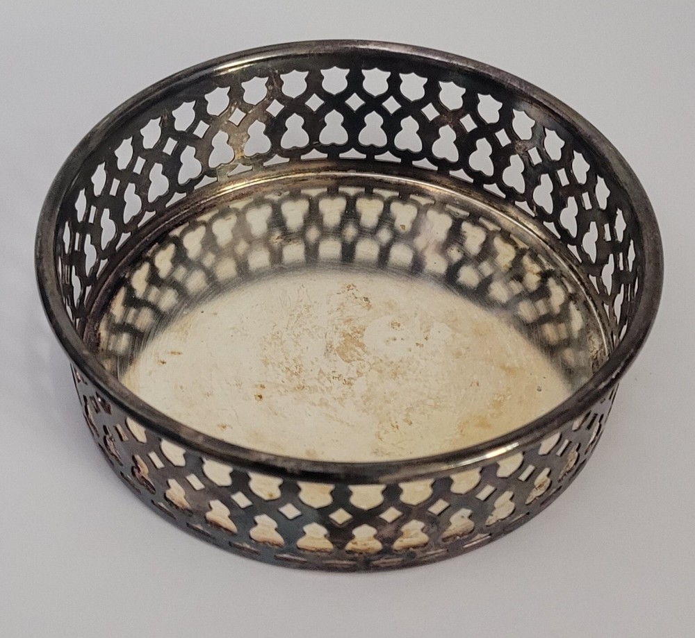 Tarnished Silver Wine Bottle Coaster