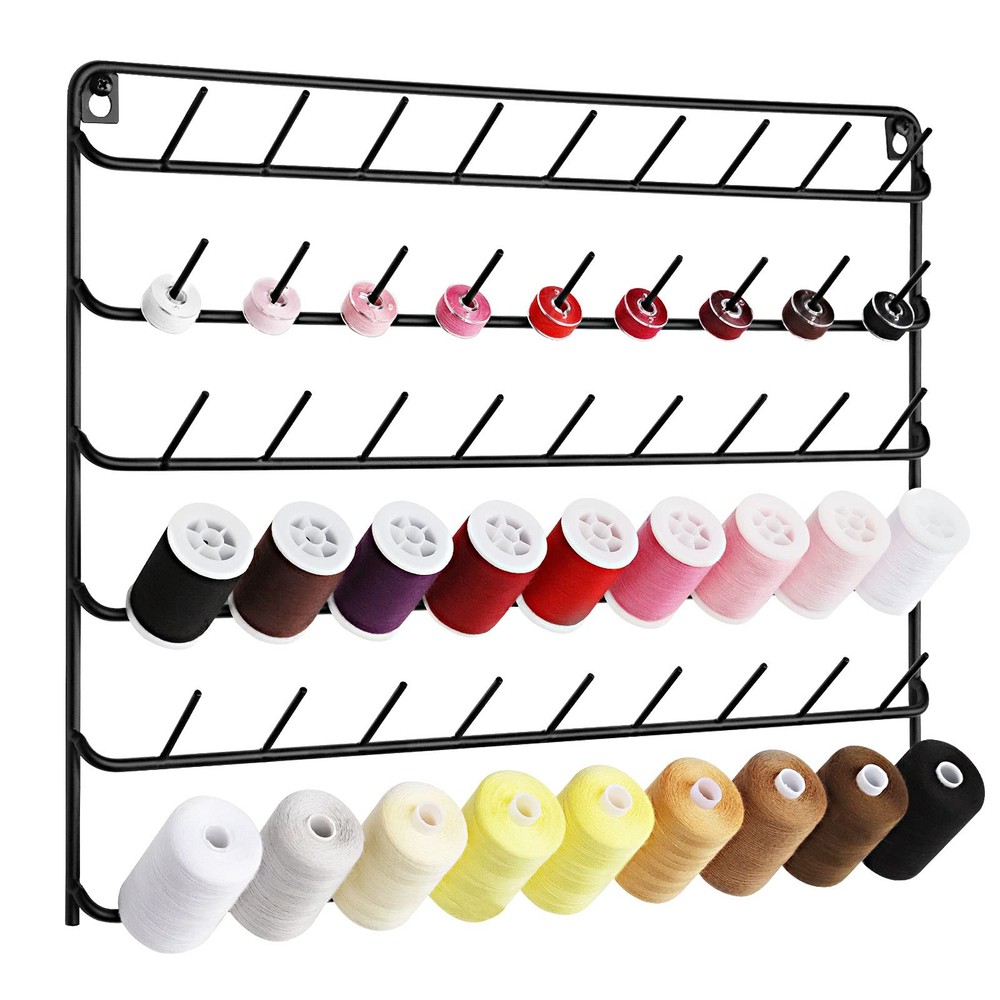 YBING Thread Holder Wall 54 Spools Thread Rack Embroidery Spool Thread Organi...