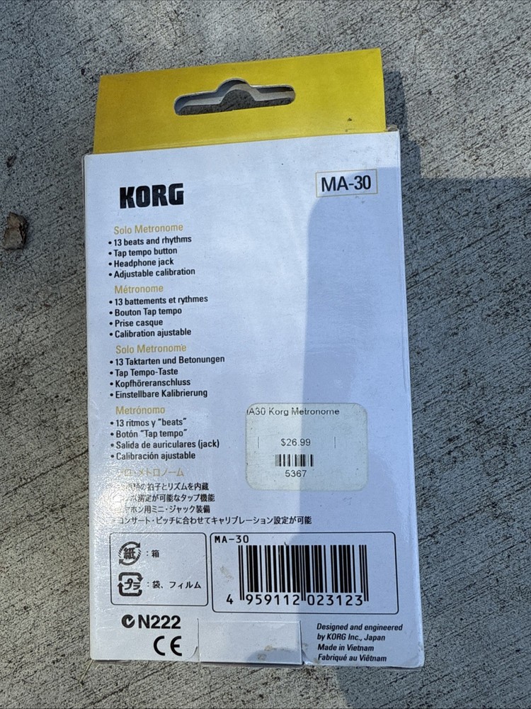 Korg MA-1 Battery Powered Digital Metronome for Practicing (Blue) Tested Working