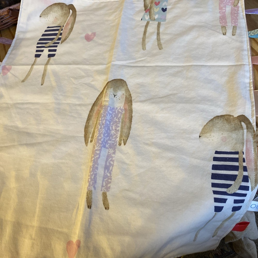 Handmade blanket Taggie rabbits