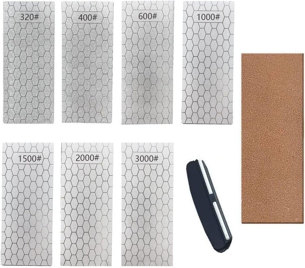 Diamond Sharpening Stone, Knife Sharpener Stone Whetstone SET-C, Silver