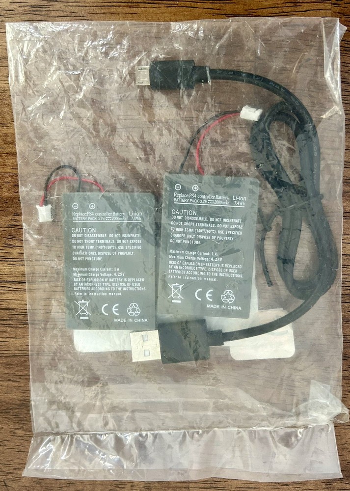 2 Two KCR1410 2000mAh Rechargeable Battery PS4 Wireless DualShock Controller NEW