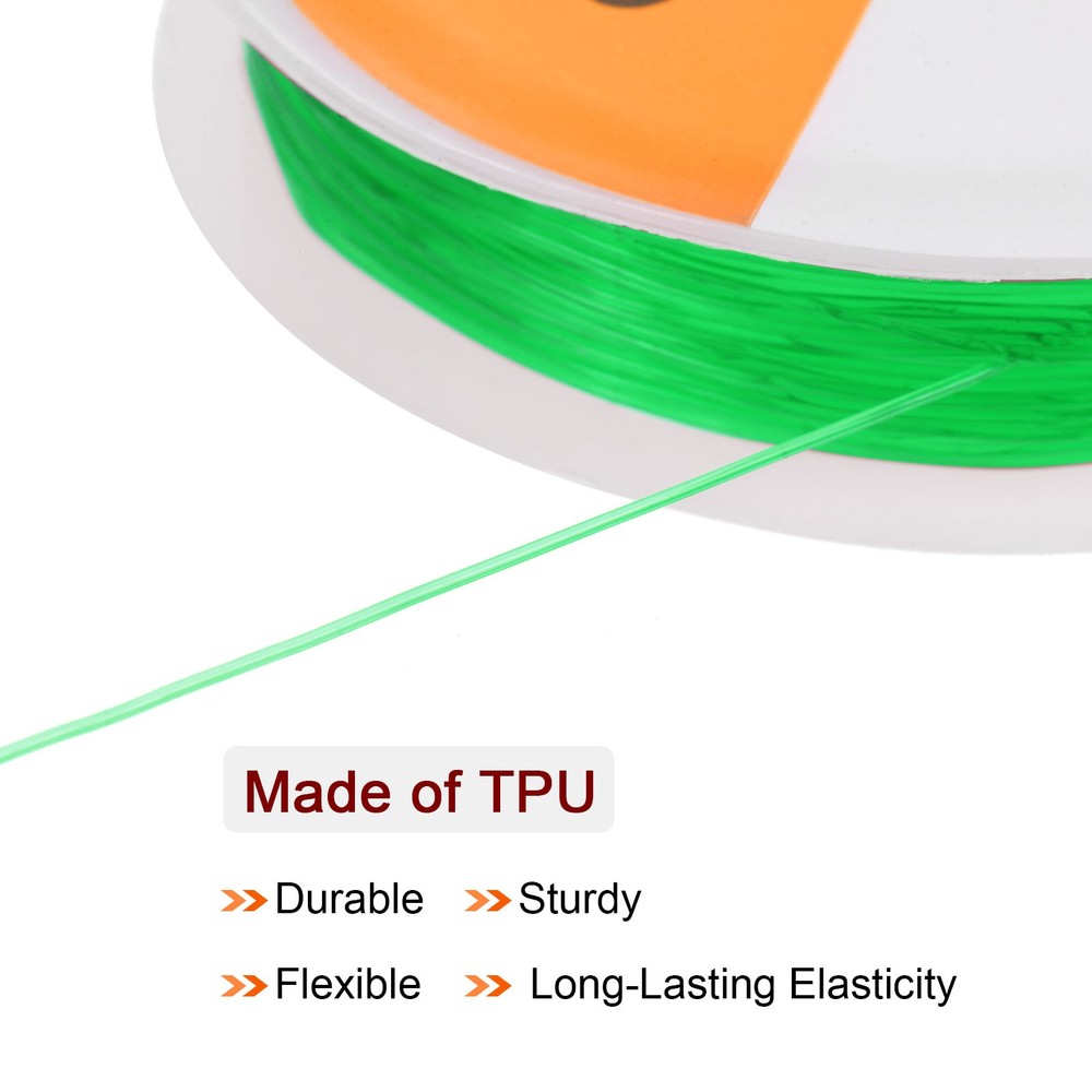 5pcs 0.5mm Elastic String Craft DIY Making Stretchy Cord Thread TPU, Green