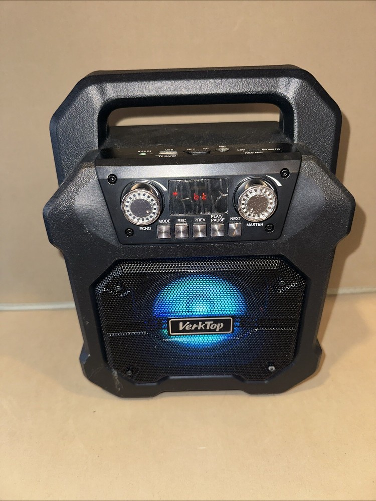 VerkTop KP-06 Black Portable Bluetooth Karaoke Speaker - Microphone Missing