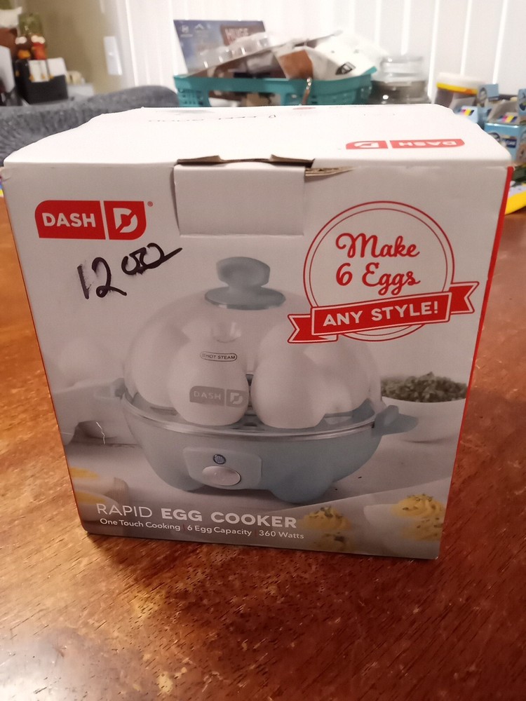Dash Rapid 6 Egg Cooker Light Blue Make Breakfast Fast Poached Boiled Deviled
