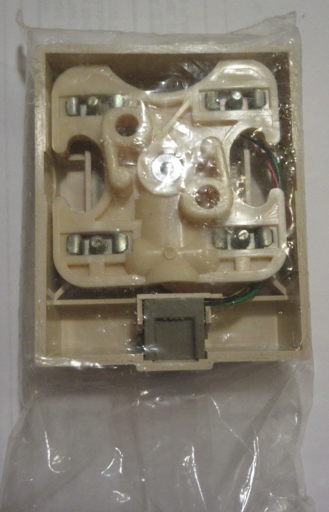 Vintage/NOS Lt Beige Telephone Surface Wall Modular Jack - Enclosed