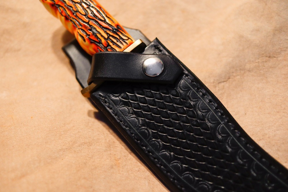 Custom Black Leather Sheath for Schrade 171uh