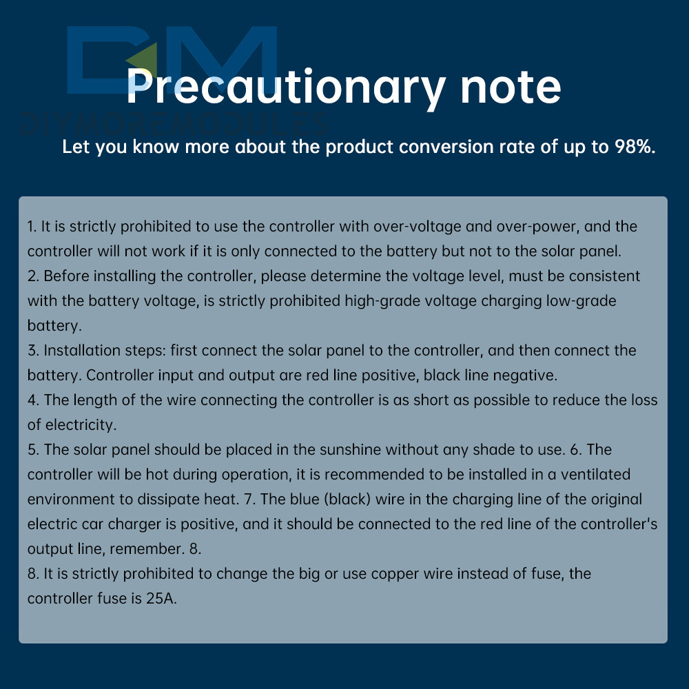 MPPT 500W 20A Solar Controller DC18-80V Step-down Charging Controller 12V 24V