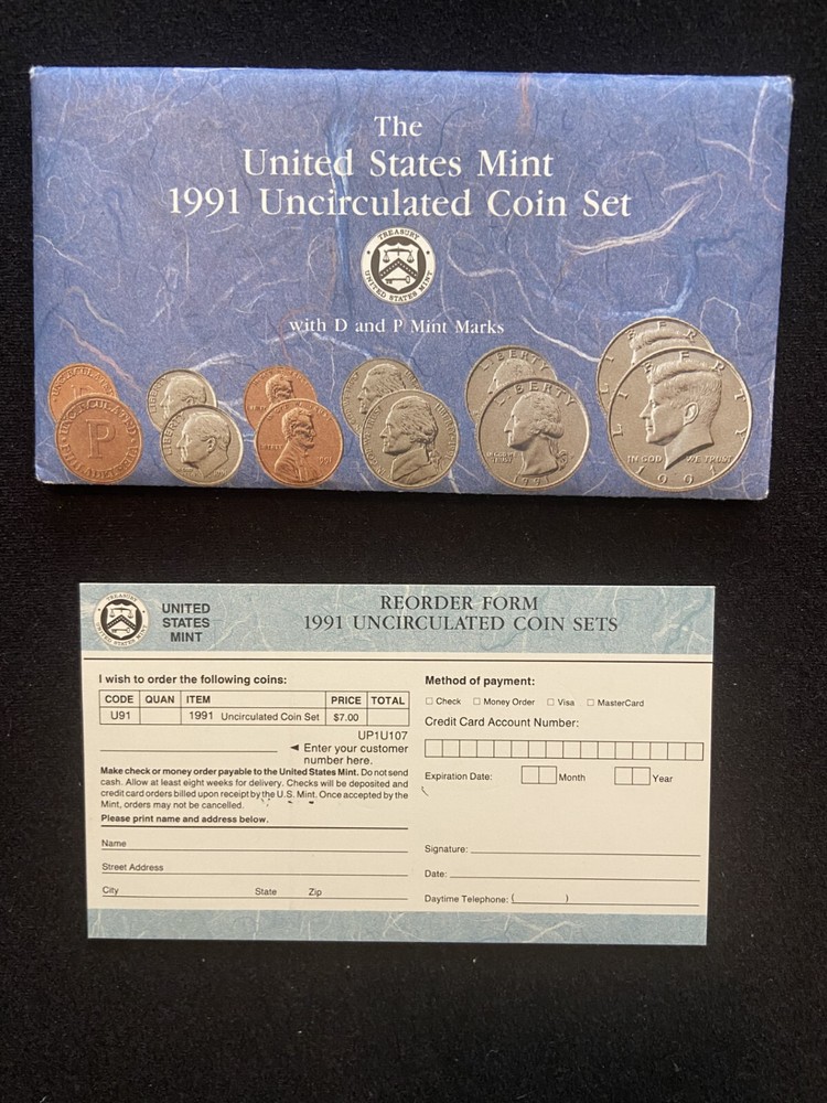 1991 US Mint Uncirculated Coins Set Packaging Only - NO COINS