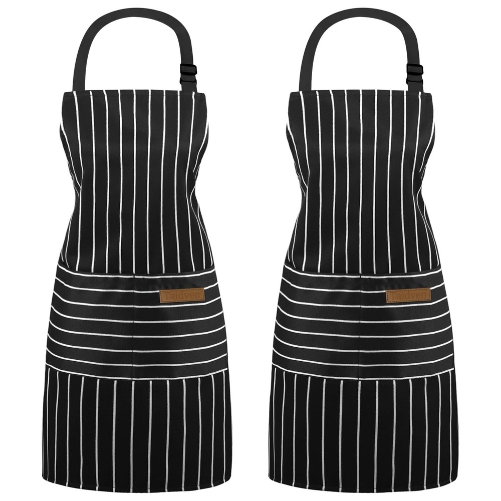 2 Pack Apron - Unisex, Adjustable Bib Kitchen Apron, Cooking Apron, Aprons fo...