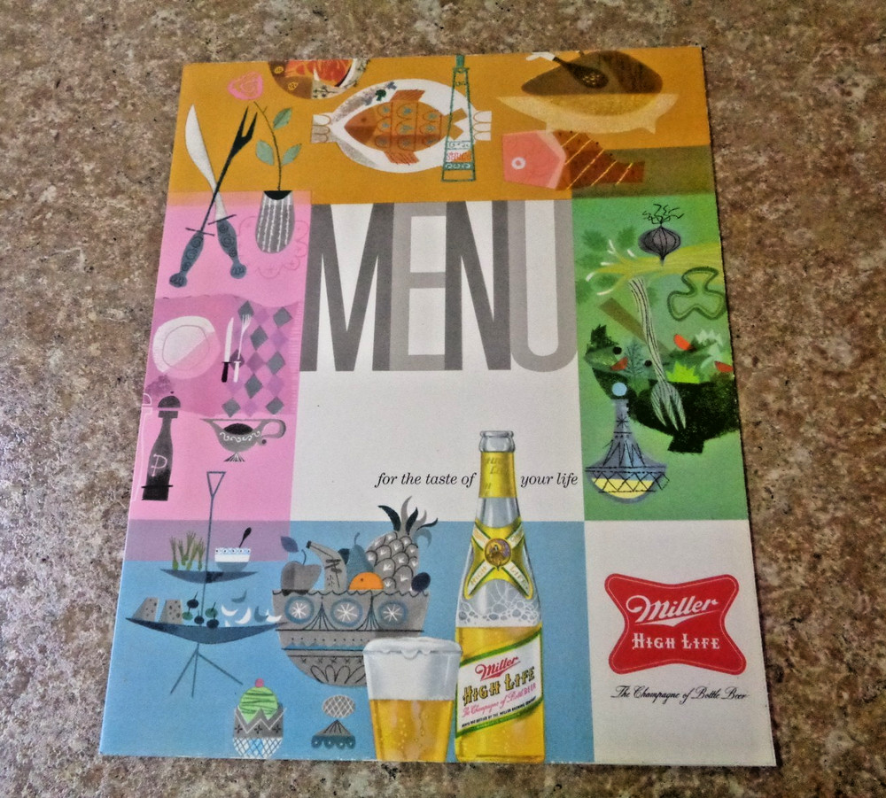 Miller High Life Beer Menu Cover