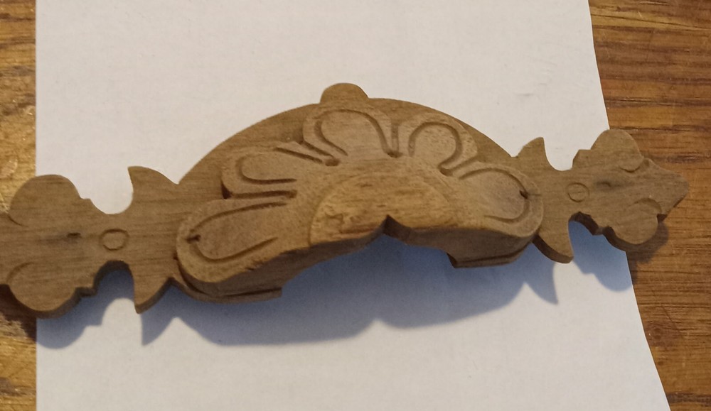 Victorian Walnut Carved Pull / Drawer Handle
